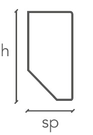 Battiscopa Dritto in massello di ayous laccato bianco o RAL