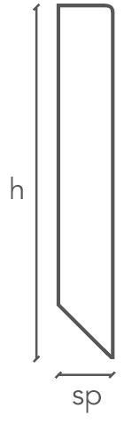 Battiscopa Dritto in massello di ayous laccato bianco o RAL